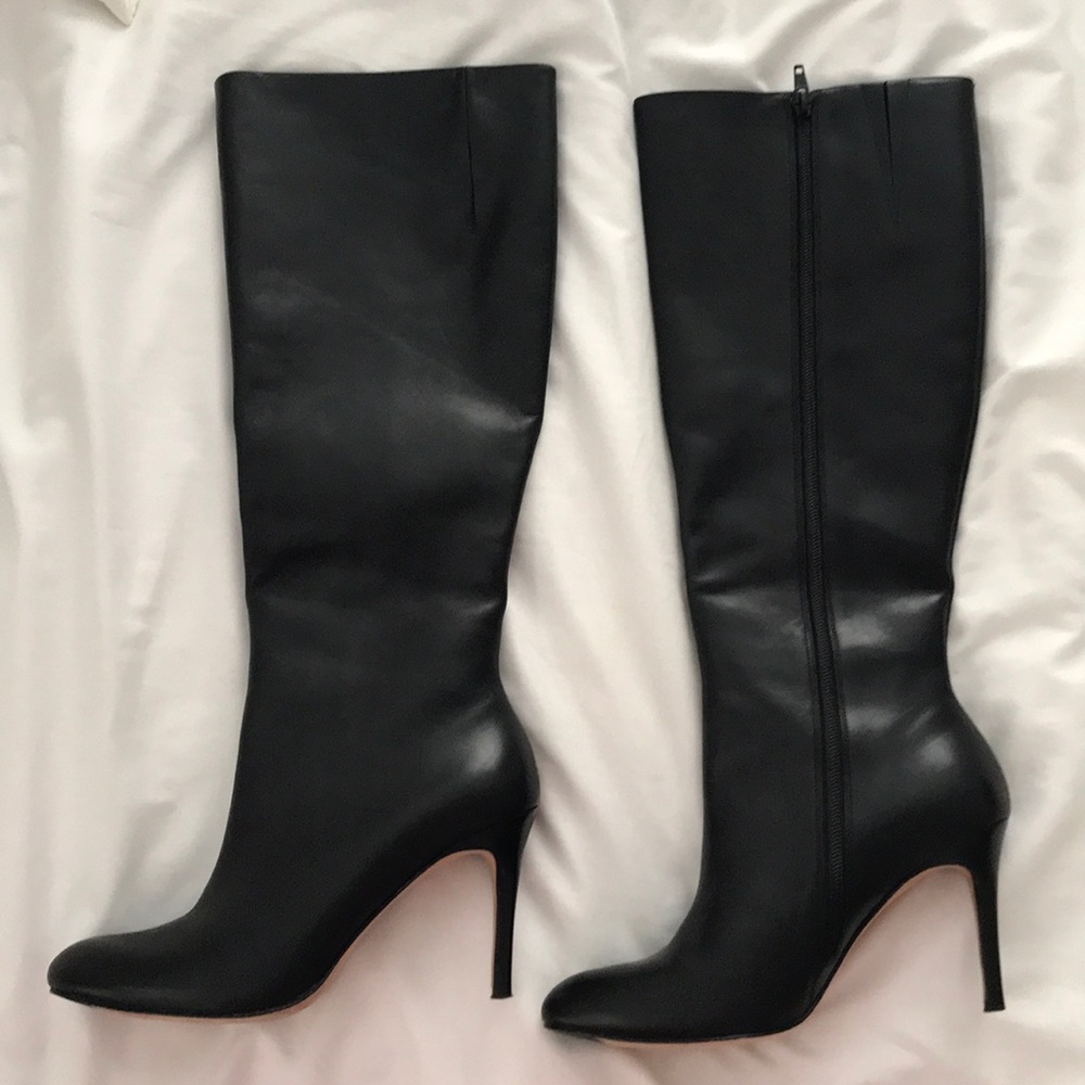 Brooks Brothers tall black leather boot